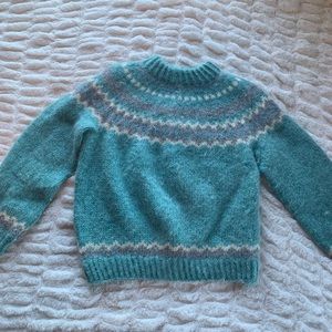 100 % Icelandic Wool Handknit Fair Isle Sweater Tricote A La Main Par